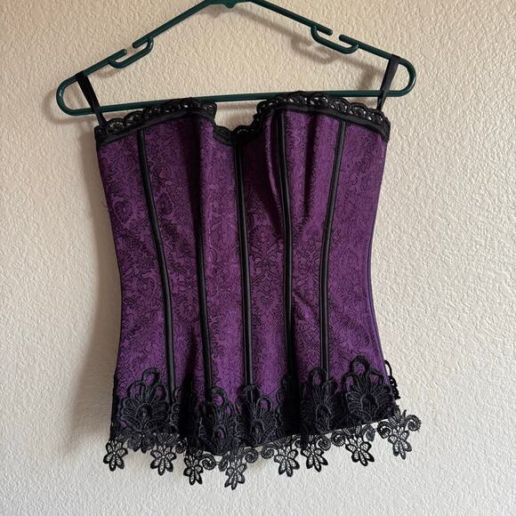 Dreamgirl Other - Dreamgirl Lace-Up Corset  Lingerie Gothic Fairy Burlesque Black Purple Size 32